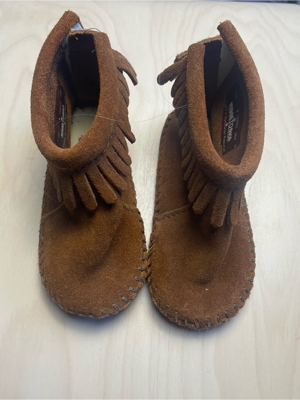 Minnetonka Kids Brown Suede Fringe Moccasin Boots